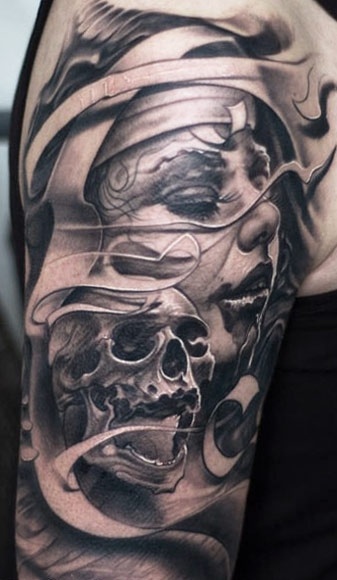 12 Watercolor Skull Tattoo Designs - Pretty Designs