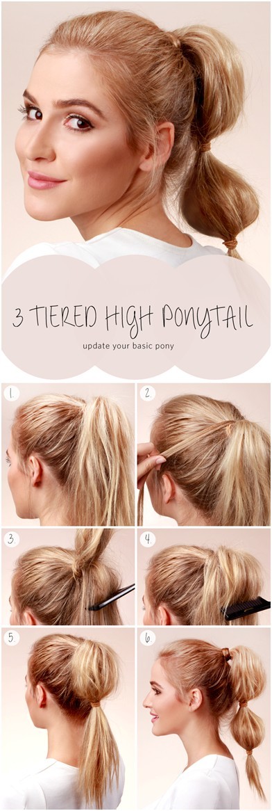 3 Tiered High Ponytail Tutorial
