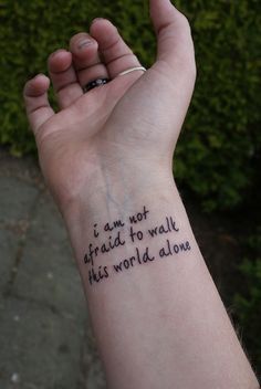 "I am not afraid to walk this world alone"