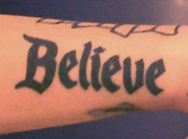 Ash Costellos tattoos - believe in yourself Tattoo