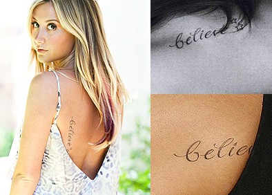 Ashley Tisdale tattoos - back