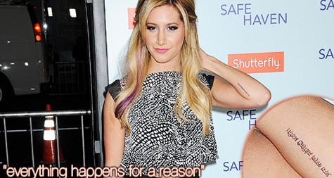 Ashley Tisdale’s tattoos on the arms