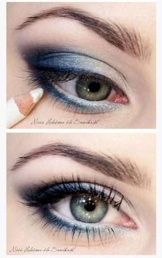 Blue and White Makeup