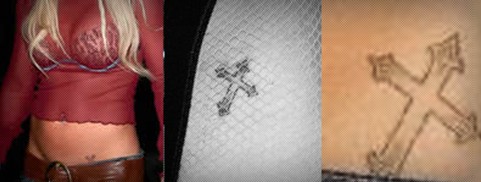 Britney Spears cross tattoos