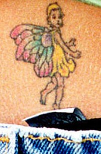 Britney Spears lower back tattoos - little fairy tattoo