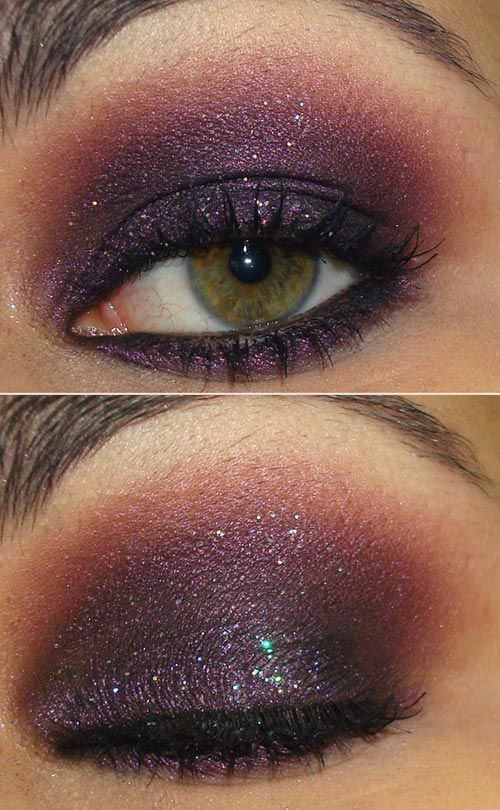 Purple Eyes with Glitter