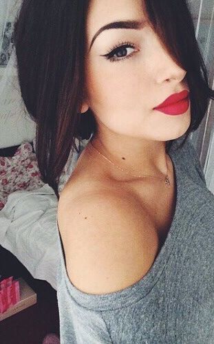 Red Lips and Short Hair
