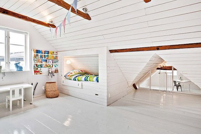 Simple Attic Bedroom Design
