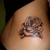 Upper Waist Rose Tattoo