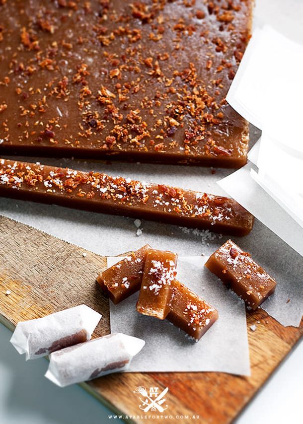 Bacon and Fleur de Sel Salted Caramels