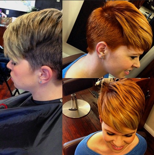 Colored Short Pixie Haircut