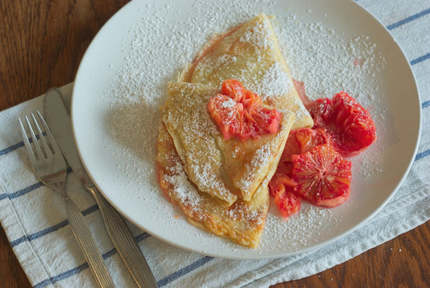 Crepe with Blood Orange Compote