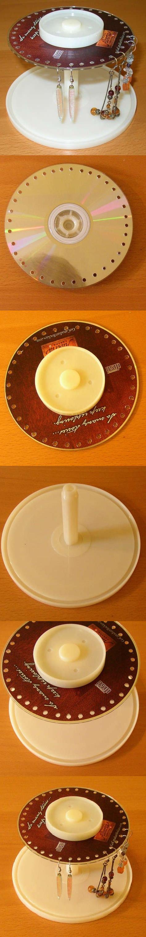 Old CD Earring Stand