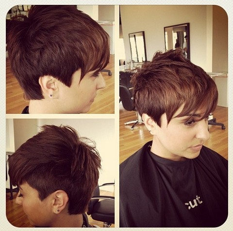 One Side Shaved Haircut for Short Hair