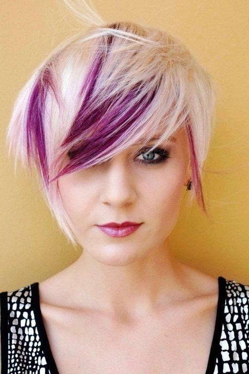 Pixie Hairstyle with Purple Highlights