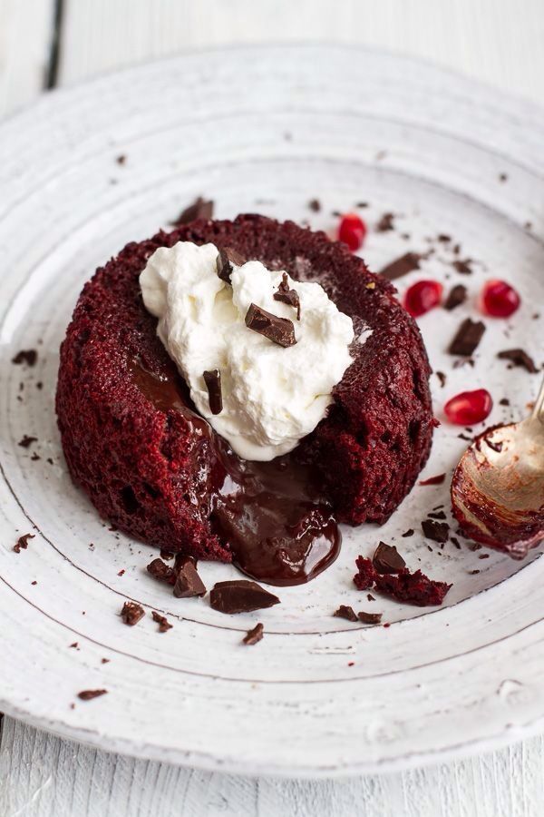 Red Velvet Molten Chocolate Lava Cake