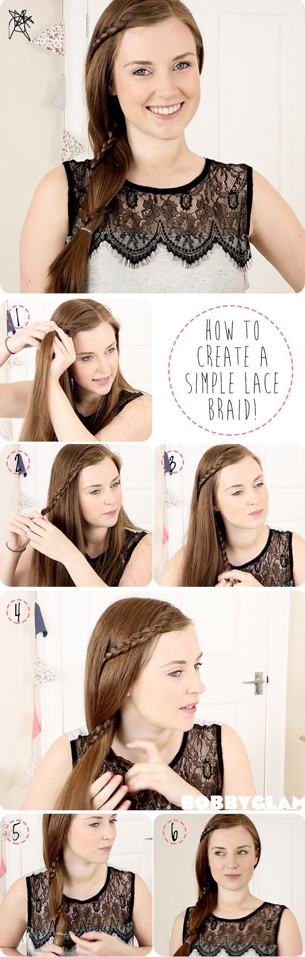 Simple Lace Braid Hair Tutorial