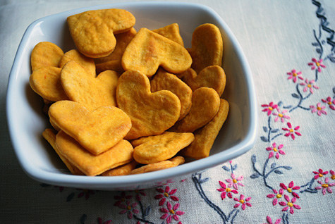 Sweet Potato Heart Crackers