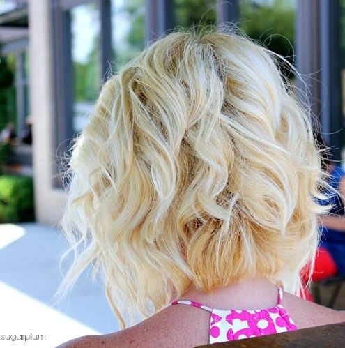 Blonde Bob Hairstyle for Curly Hair