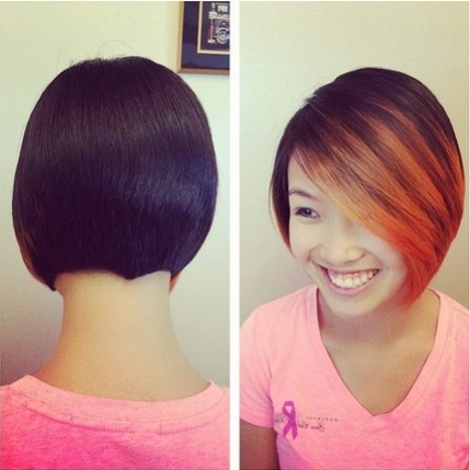Bob Haircut with Bangs for Ombre Hair