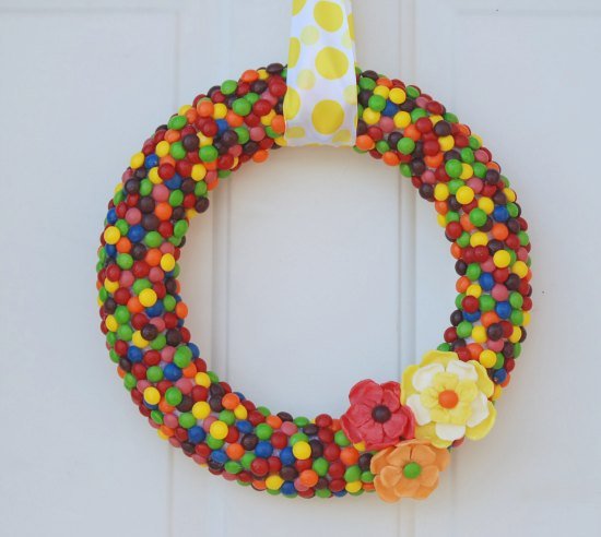 DIY Skittles Wreath