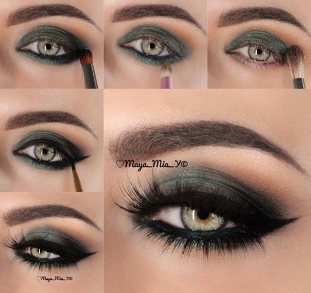 Dark Green Eye Makeup