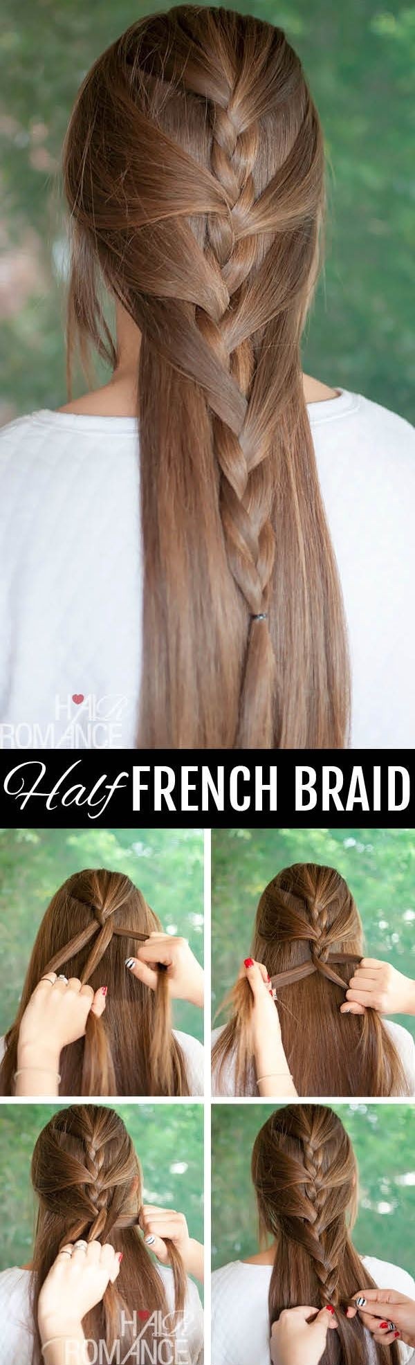 Half French Braided Hairstyle Tutorial