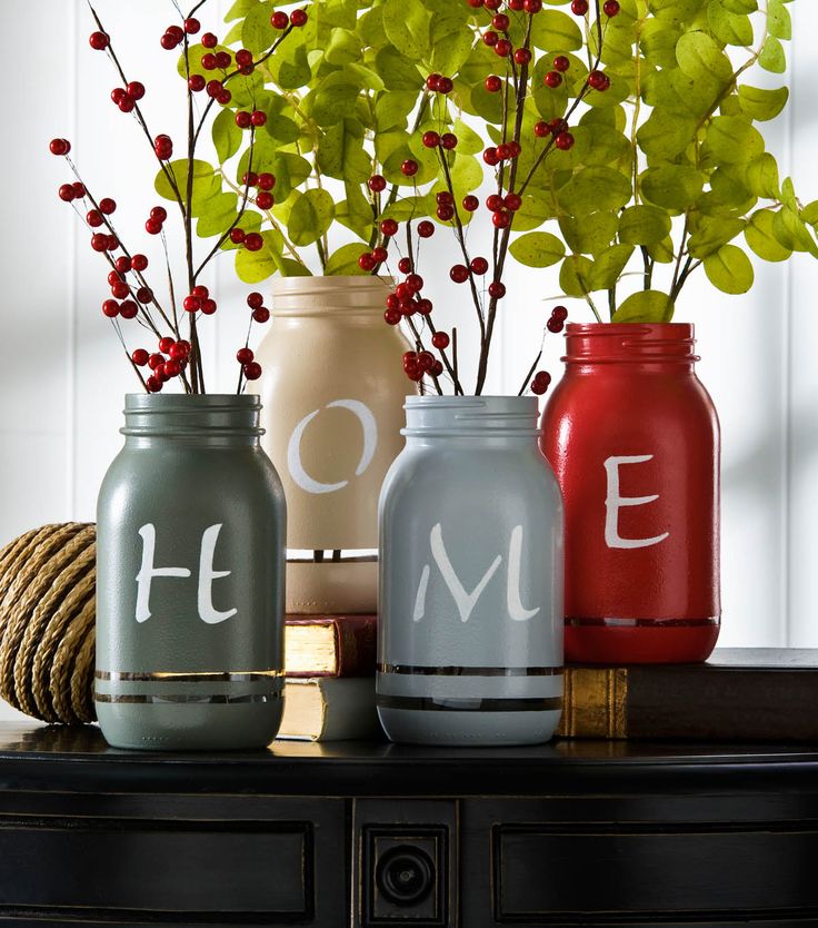 Home Painted Mason Jar