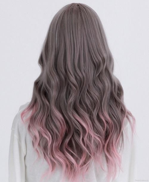 Long Wavy Hairstyle for Purple Ombre Hair