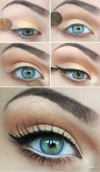 Nude Makeup for Green Eyes
