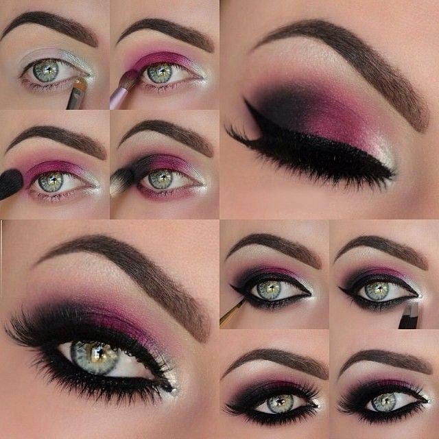 Pink and Black Eye Makeup