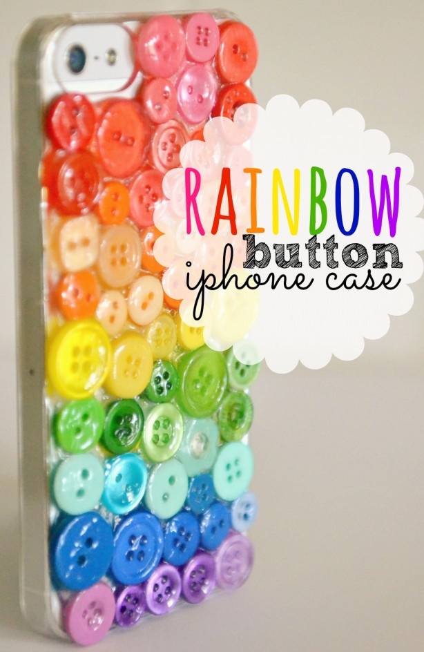 Rainbow Button Embellished Phone Case