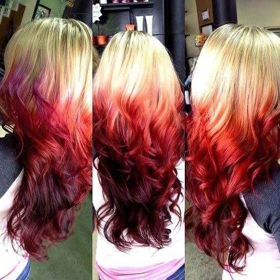 Red Ombre Hairstyle for Long Hair