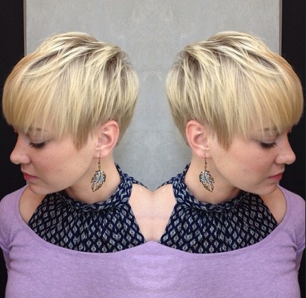 Short Blonde Hairstyle for Straight Hair