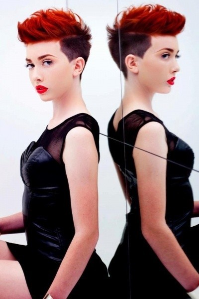Short Shaved Hairstyle for Red Hair