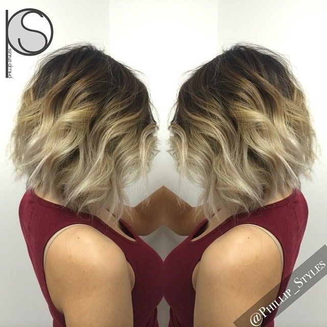 Textured Blond Bob Haircut for Ombre Hair