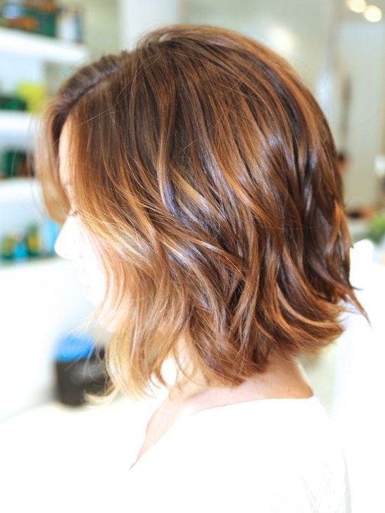 Wavy Bob Hairstyle for Ombre Hair