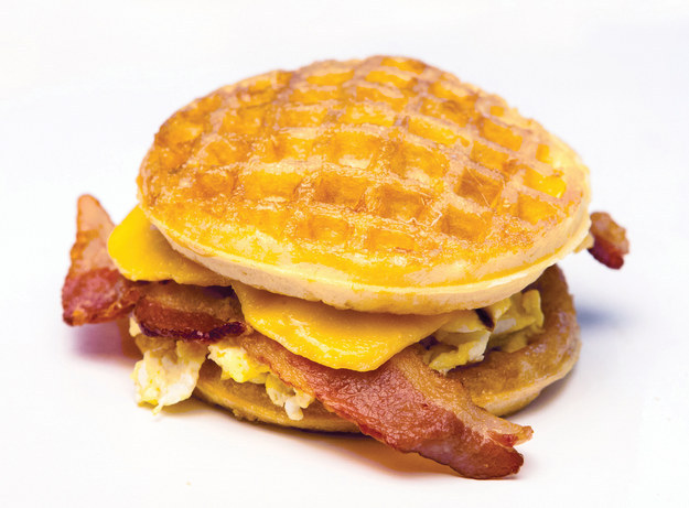 Bacon, Egg, Cheese and Waffle Sandwich