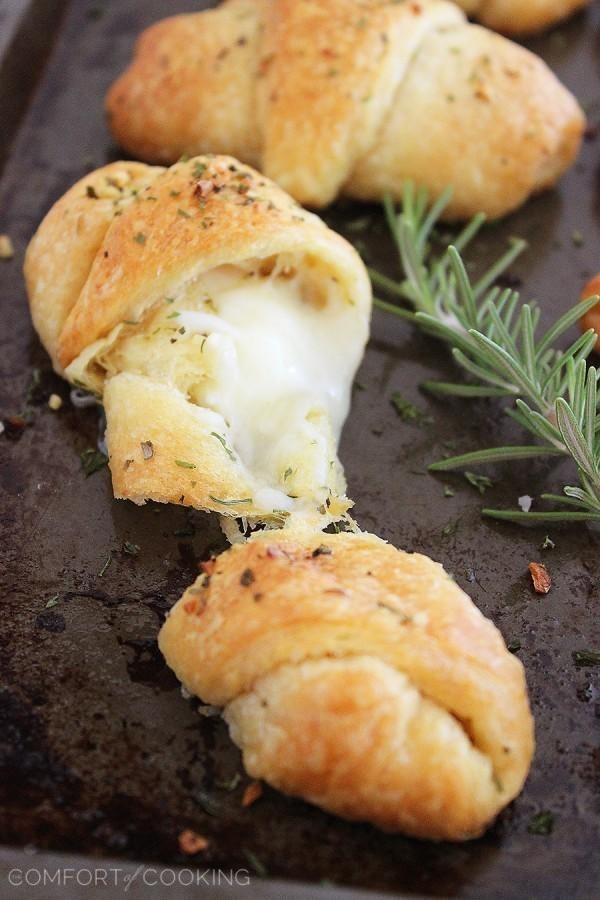 Cheesy Stuffed Garlic Butter Crescent Rolls