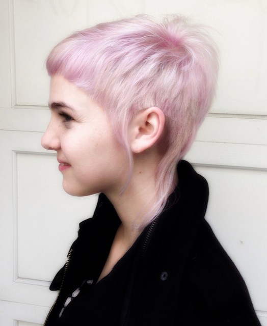 Cool Short Pixie Haircut for Purple Hair
