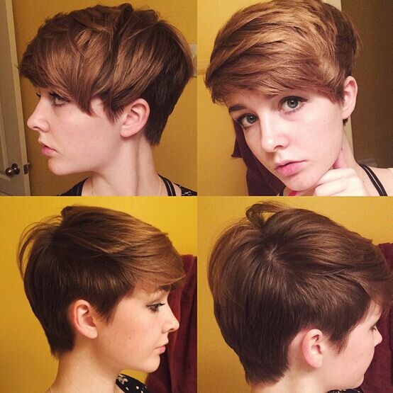 Cool Short Haircut with Side Swept Bangs
