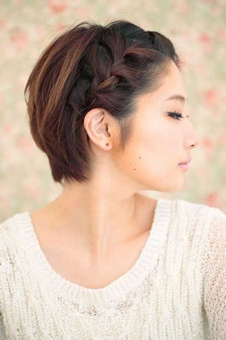 Cute Short Hairstyle with Braided Bangs