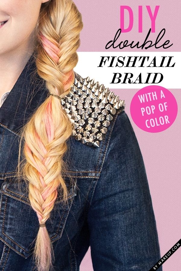 DIY Double Fishtail Braid Ponytail Hairstyle