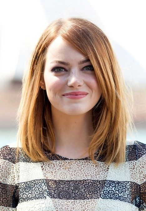 Emma Stone Medium Straight Bob Hairstyle