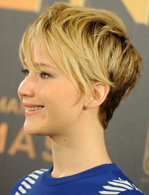 Jennifer Lawrence Short Blonde Ombre Hairstyle