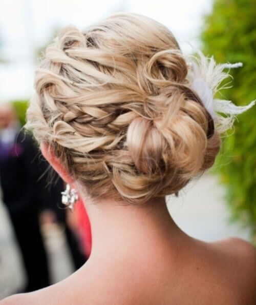 Messy Braided Updo for Wedding Hairstyles
