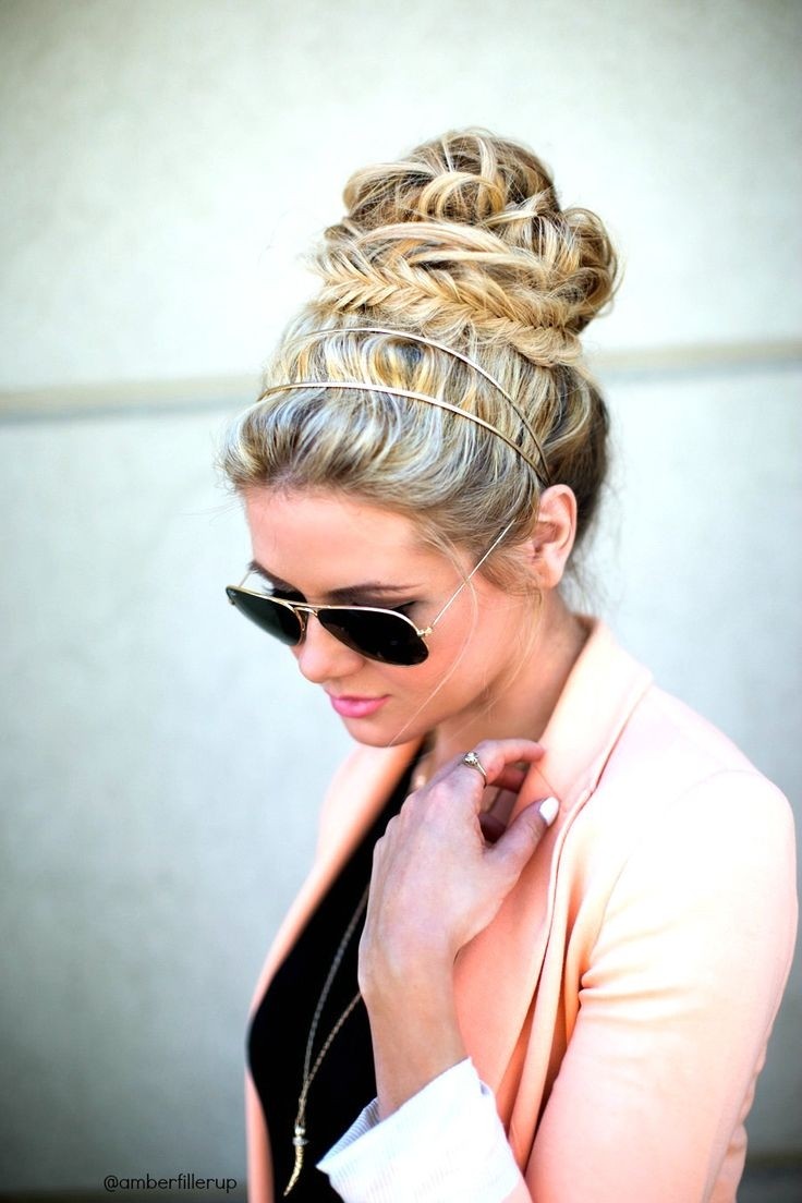 Messy Fishtail Braid Updo for Holiday Hairstyles