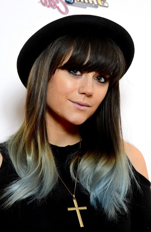 Ombre Hairstyle with Blunt Bangs