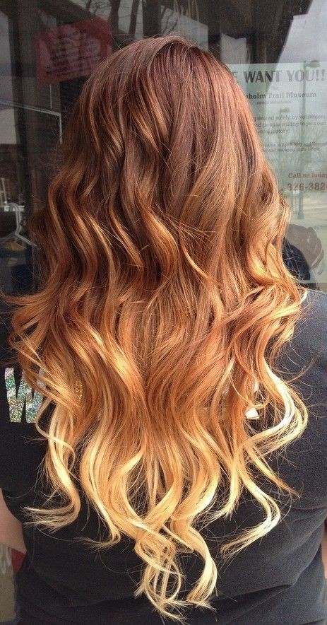 Red to Blonde Ombre Hairstyle