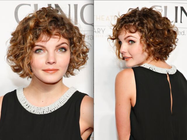 Short Curly Hairstyle for Round Face